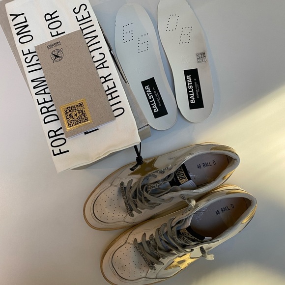Golden Goose Ball Star Sneaker Milk White Leather/Gold sz 40 New in Box - Picture 6 of 13